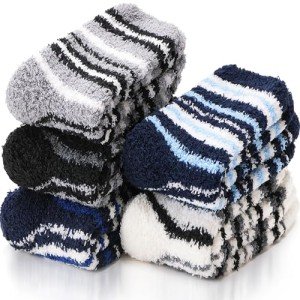 Cozy Stripe Fuzzy Socks for Men & Women
