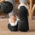 Men’s Fuzzy Sherpa Grip Slipper Socks - Black