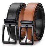 Men's Reversible Leather Belt with Classic Buckle