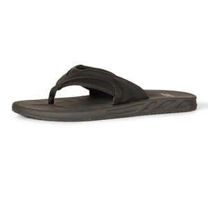 Men's Black Slip-On Comfort Flip Flops, Size 12