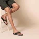 Men's Black Slip-On Comfort Flip Flops, Size 12