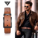 Men's Reversible Leather Belt with Classic Buckle