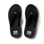 Reef Men’s Fanning Flip-Flops in Black/Silver 13