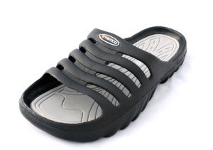 Men's Black and Gray Pool Slide Sandals