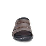 Rockport Men's Darwyn Brown Leather Slide Sandal