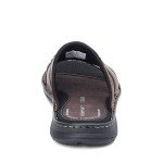Rockport Men's Darwyn Brown Leather Slide Sandal