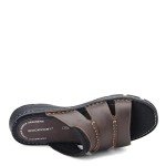 Rockport Men's Darwyn Brown Leather Slide Sandal