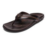 OLUKAI Mea Ola Men's Premium Leather Flip-Flops