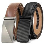 Men's 2-Pack Adjustable Leather Ratchet Belts