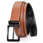 Men's Reversible Leather Belt with Classic Buckle