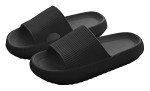Men's Lightweight Non-Slip Shower Slippers - Black