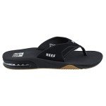 Reef Men’s Black/Silver Fanning Flip-Flops, Size 7