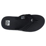 Reef Men’s Black/Silver Fanning Flip-Flops, Size 7