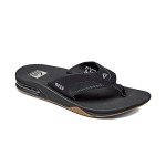 Reef Men’s Black/Silver Fanning Flip-Flops, Size 7