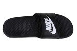 NIKE Men's Benassi Just Do It Sandals, White/Black