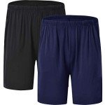 MoFiz Men's Lightweight Sleep Shorts - 2 Pack