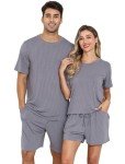 Men's Soft Ribbed Knit Pajama Set - Grey