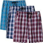 MoFiz Men's Plaid Pajama Shorts, 3-Pack, Size L