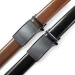 Men's Adjustable Leather Ratchet Belt – 2 Pack