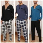 Yukiuiny Men’s Comfy Long Sleeve Lounge Set