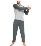 Men's Long Sleeve Pajama Set with Pocket