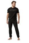 Men's Black Short Sleeve Pajama Set - Large