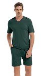 Men's Soft Lightweight Dark Green Pajama Set