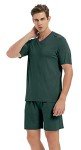 Men's Soft Lightweight Dark Green Pajama Set