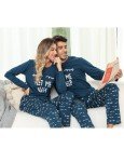 Men's Christmas Pajama Set with Letter Print