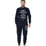 Men's Soft Cotton Christmas Loungewear Pajama Set