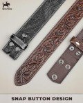 2-Pack Western Leather Belts for Men and Women