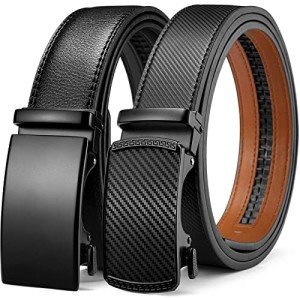 BOSTANTEN Men's Leather Ratchet Belts - 2 Pack