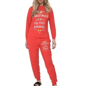 Men's Red Christmas Loungewear Set - Soft Cotton