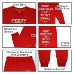 Men's Red Christmas Loungewear Set, Cotton PJs