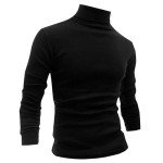 Men's Slim Fit Lightweight Black Turtleneck Pullover