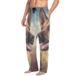 German Shepherd Dog Cotton Men's Pajama Bottoms