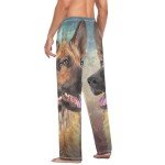 German Shepherd Dog Cotton Men's Pajama Bottoms