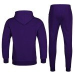 Men's Purple Fleece Jogger Hoodie Set
