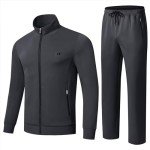 Men's 2-Piece Athletic Tracksuit - Dark Grey