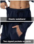 Men's Navy Athletic Tracksuit Set with Zipper Pockets