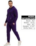 Men's Purple Fleece Jogger Hoodie Set
