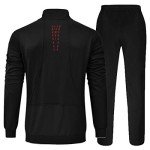 YSENTO Men's 2-Piece Tracksuit Jogging Set Black
