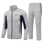 Men's Gray 2-Piece Athletic Tracksuit Set