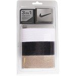 Nike Men's Golf Web Belts 3-Pack - White, Khaki, Black