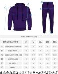 Men's Purple Fleece Jogger Hoodie Set