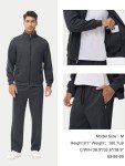 Men's 2-Piece Athletic Tracksuit - Dark Grey