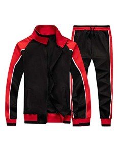 Tebreux Men's Black 2-Piece Tracksuit Set