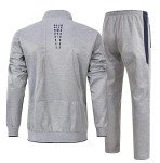 Men's Grey Athletic Full Zip Tracksuit