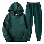 Men's Green Hoodie and Sweatpants Tracksuit Set