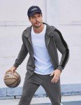 Men's Casual Grey Tracksuit with Zip Hoodie
